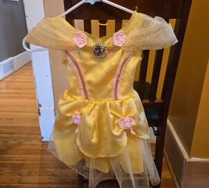 Disney Yellow Princess Dress with Pink Rose Trim